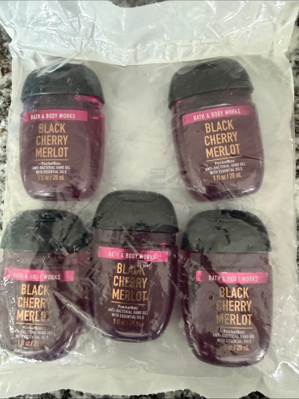 Bath & Body Works Black Cherry Merlot PocketBac Hand Sanitizers - Purple & Black